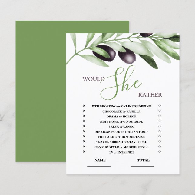 Ela Preferencialmente O Jogo Do Chá de panela Do R (Frente/Verso)