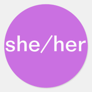 Ela/sua etiqueta do pronome para os crachás