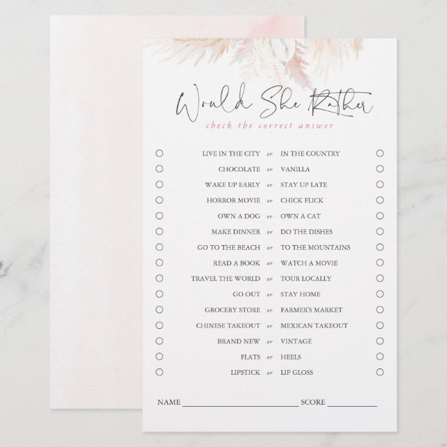 Ela Vai Preferencialmente O Jogo De Grass Bridal? (Frente/Verso)