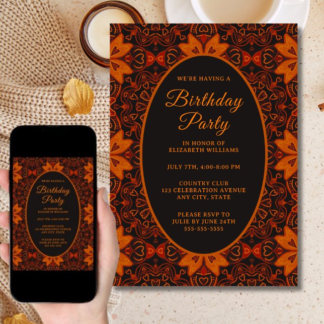 Elaborar Convite de aniversário Boho Único (Criador carregado)