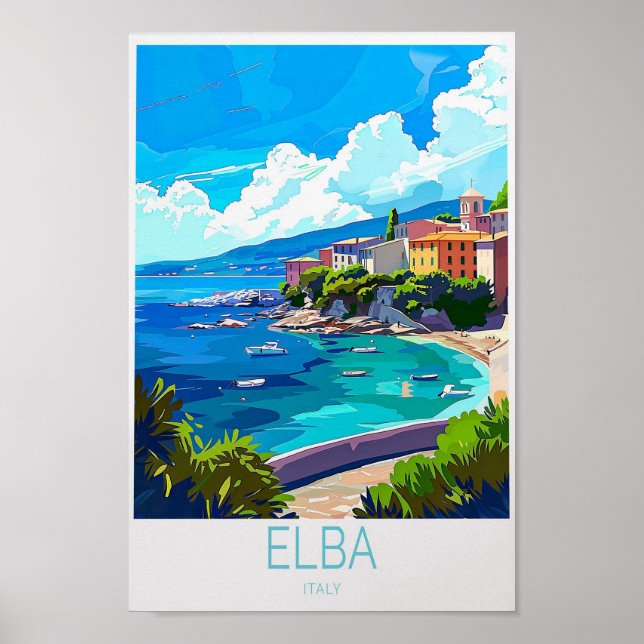 Elba Itália Custom Poster de viagens Italy Viagem (Frente)