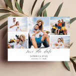Ele Chic 5 Multi Photo Salve a Data<br><div class="desc">Aguarde seus convidados animados para o seu casamento e mostre todas as suas fotos de noivado favoritas com as suas fotos Múltiplas do Ele Chic 5 Salvem as Datas.</div>