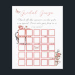 Ele Dá Borboletas Tea Floral Chá Jogo Bingo<br><div class="desc">Elegante Ele Me Dá Borboletas Temidas Blush Pink e Cinzas Flores Selvagens e Borboletas e Cups Watercolor Floral High Tea Brunch Partido Chá de panela Fingente Hilarious Bingo Game Card</div>