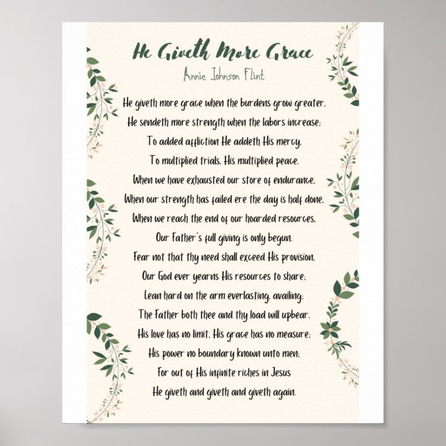 Ele deu mais Grace Matte Poster (Frente)