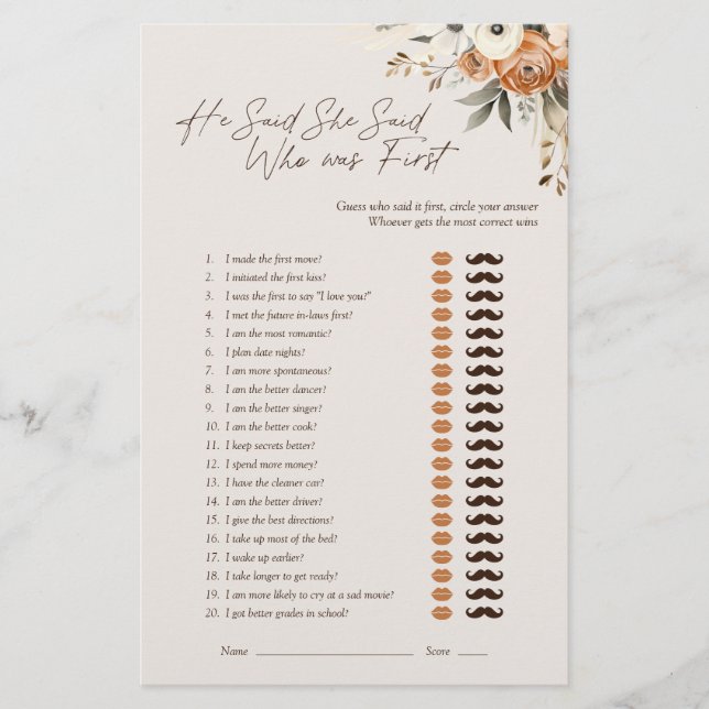 Ele Disse Ela Disse Café Expresso Floral Jogo de N (Frente)