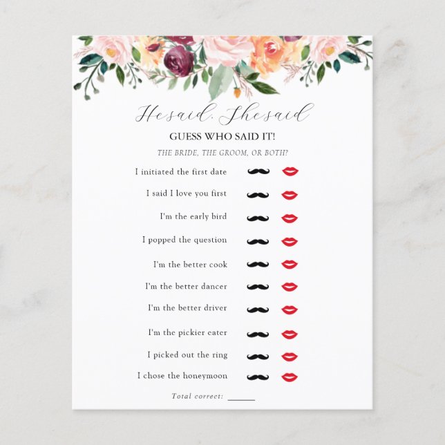 Ele Disse, Ela Disse Jogo De Chá de panela (Frente)