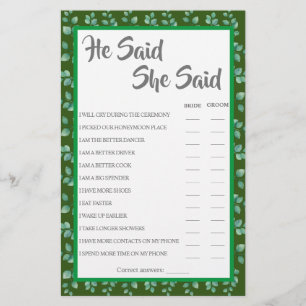 Ele Disse Que Disse   Cartão de Chá Eucalyptus