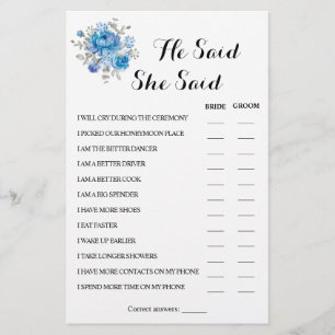 Ele Disse Que Disse Cartão De Jogo De Chá Casal