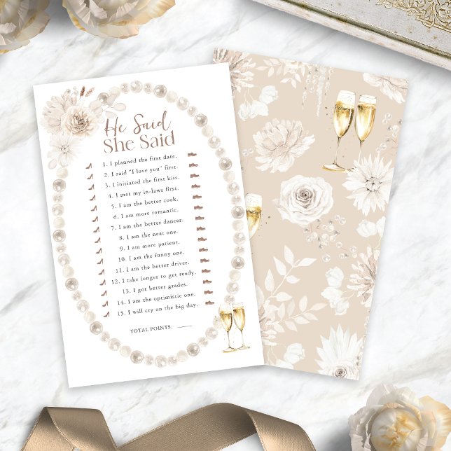 Ele Disse Que Disse Jogo (Pearls and Prosecco He Said She Said Game
)