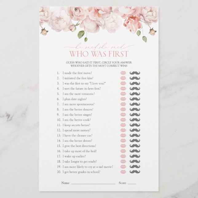 Ele Disse Que Disse Jogo De Chá de panela De Flore (Frente)