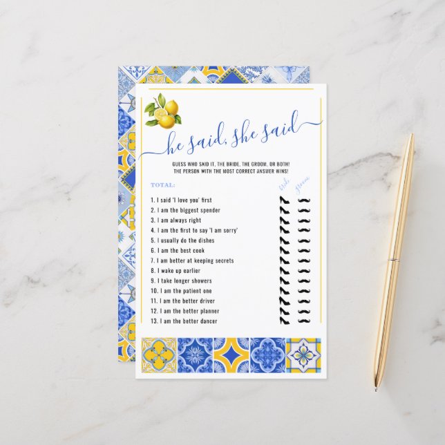 Ele Disse Que Disse Que Azulejos Azuis Jogo Do Chá (Frente/Verso In Situ)