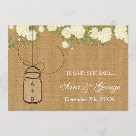 Ele disse que ela disse cartão de jogo de chá de p