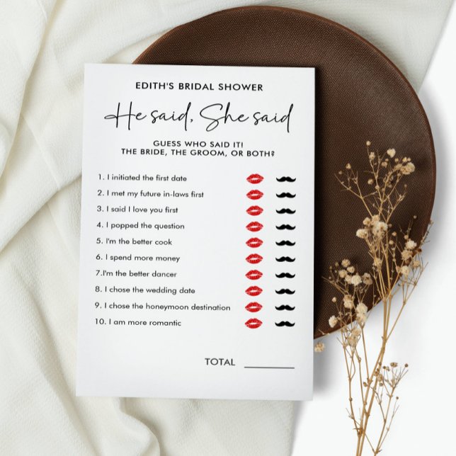 Ele disse que ela disse CHÁ DE PANELA simples manu (HE SAID SHE SAID BRIDAL OR COUPLE SHOWER GAME)