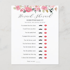 Ele Disse Que Ela Disse Jogo De Chá De Chá Bridal