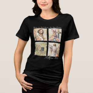 Ele é a camisa Risen Primavera de flor selvagem