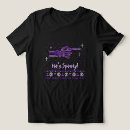 "Ele é Assustador!" Camiseta de Halloween para Cas