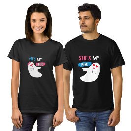 Ele é meu boo - Camisas Dias de as Bruxas engraçad