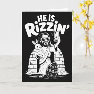 Ele É o Rizzin Cartão de Páscoa Gen Z Cristão Meme