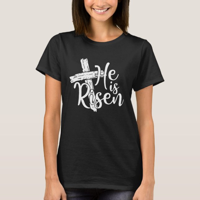 Ele É Riscado Camisa Páscoa Dia Jesus Cruzado Cris (Frente)