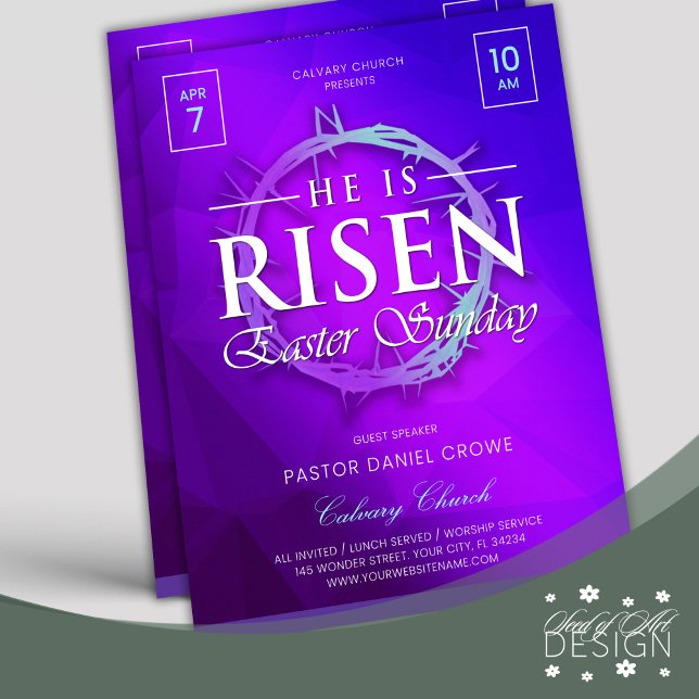 Ele é Risen Páscoa Sunday Church Flyer (Criador carregado)