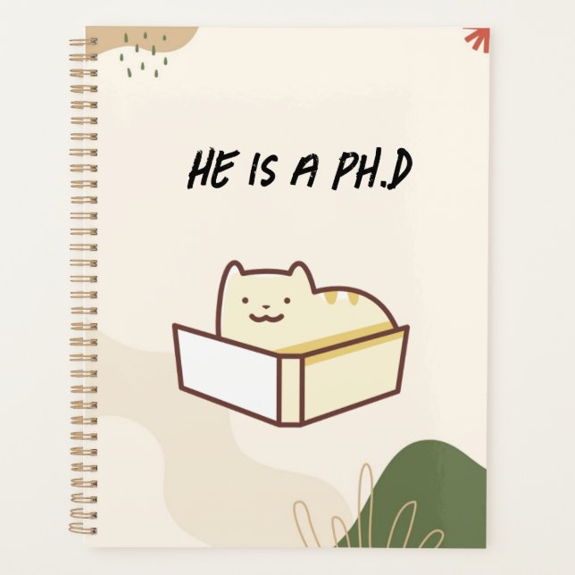 Ele é um planejador de PhD, caderno (Frente)