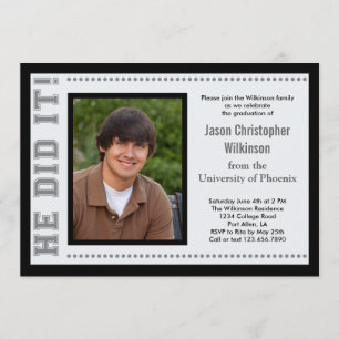 Ele Fez Isso! Convite para Fotos de Graduação