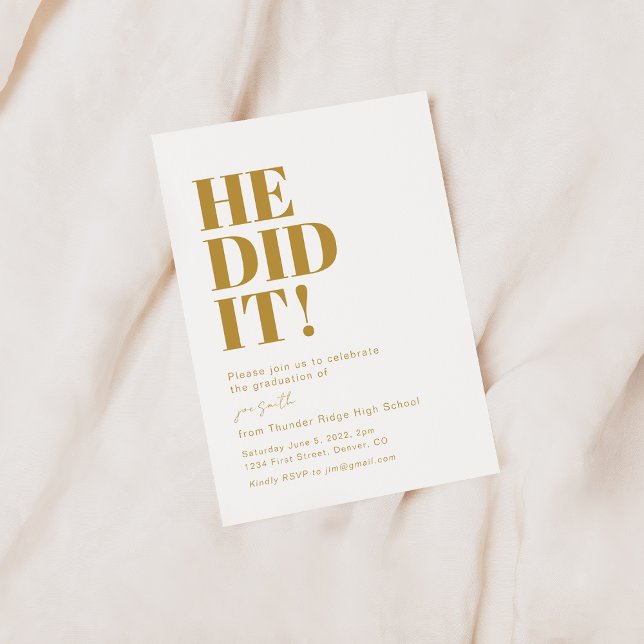 Ele Fez Isso! Modelo de Convite de festa de format (Criador carregado)