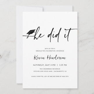 Ele Fez Um Convite De Graduação