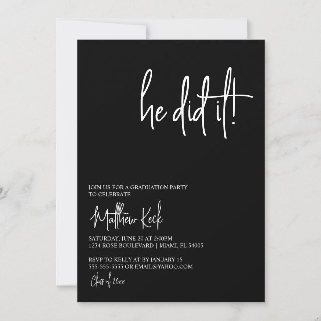 Ele Fez Um Convite Festa de formatura (Frente)