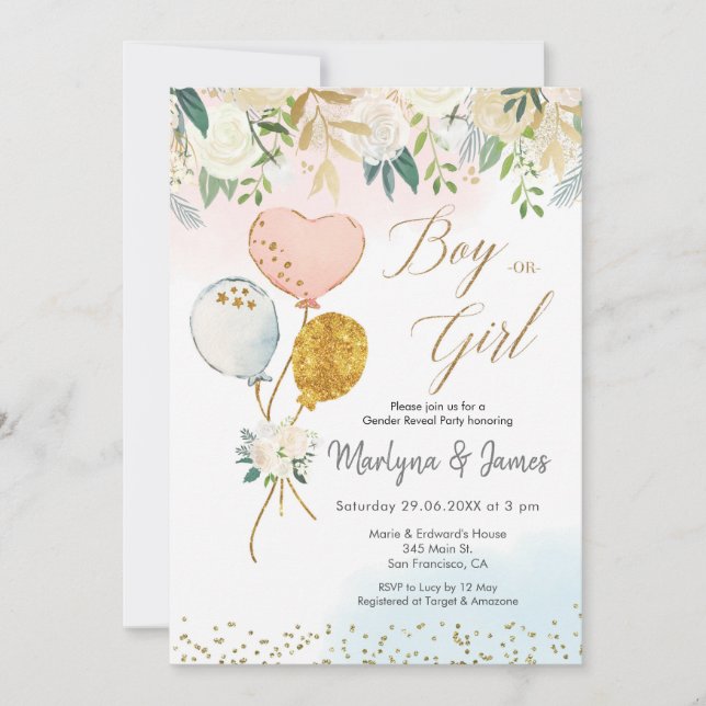 Ele ou Ela Revelam Convite (Frente)