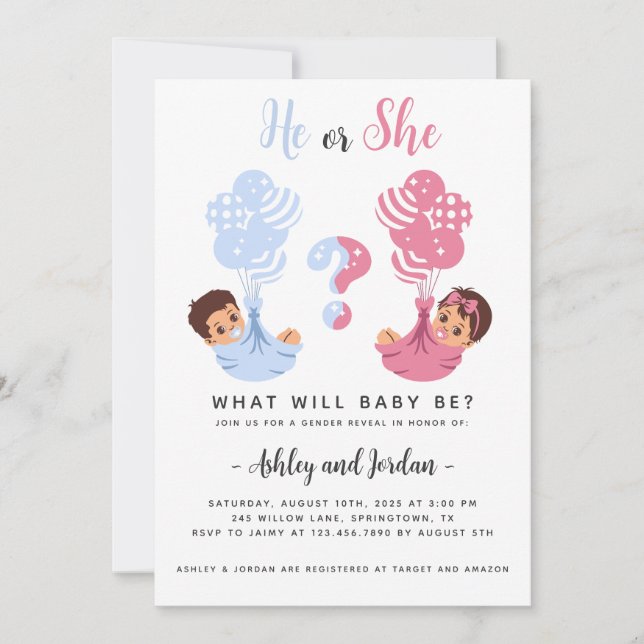 Ele ou Ela Revelam Convite (Frente)