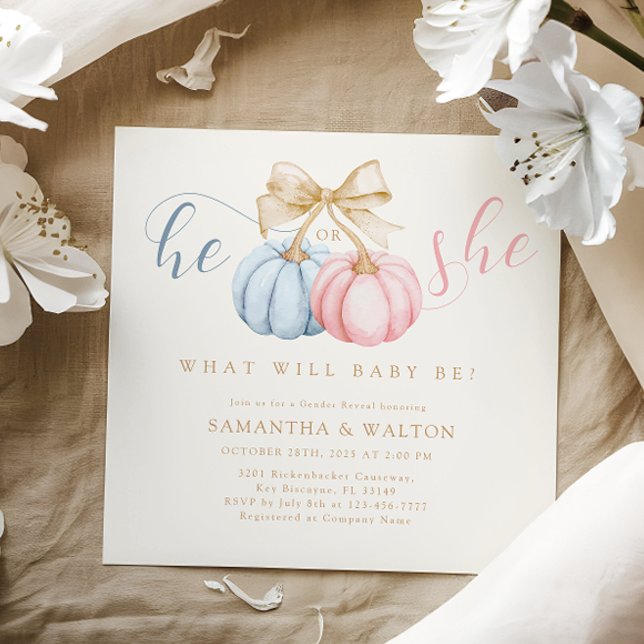 Ele ou Ela Revelam Convite de festas (Criador carregado)