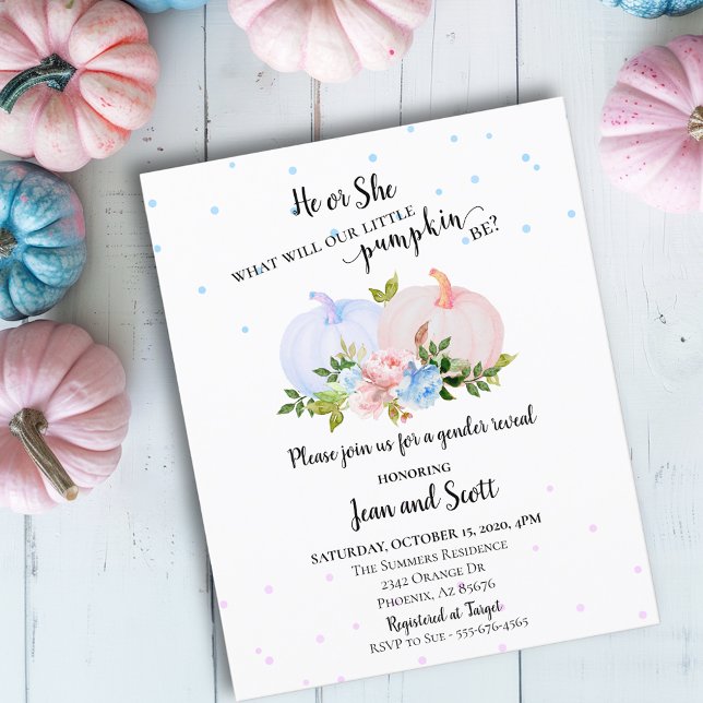 Ele ou Ela Rosa Pumpkin Azul Revela O Outono I (Criador carregado)