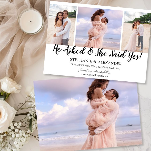 Ele Perguntou Ela Disse Sim Foto Anúncio de Noivad (He Asked She Said Yes Photo Engaged Announcement)