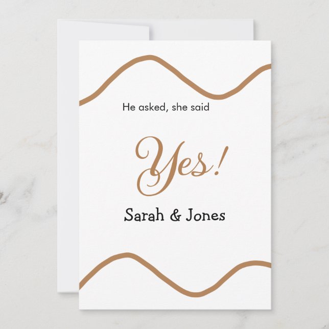 Ele perguntou ela disse sim noivado simples minima (Frente)