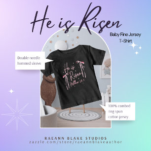 "Ele Ressuscitou" Baby Fine Jersey Camiseta