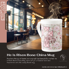 Ele Ressuscitou Caneca de Porcelana Fina