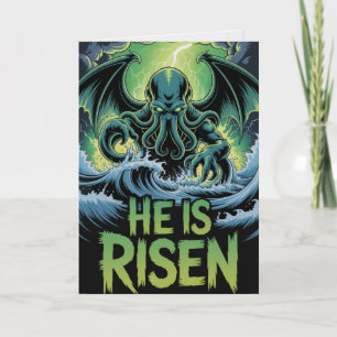 Ele Ressuscitou Cthulhu Cartão de Páscoa Engraçado
