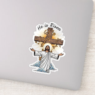 Ele Ressuscitou Jesus Cruz Páscoa Fé Adesivo