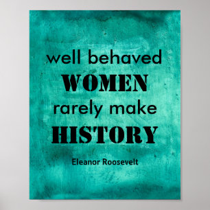 Eleanor Roosevelt poster citação sobre as mulheres