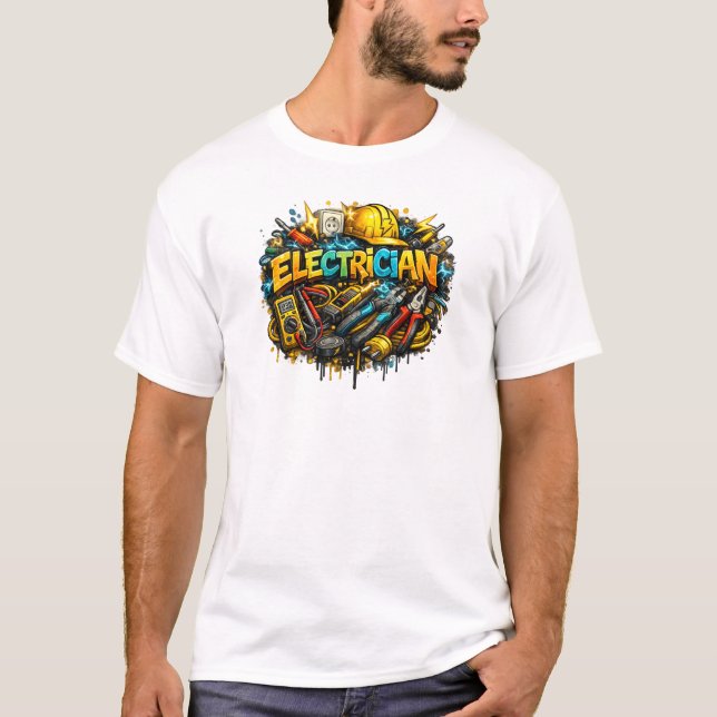 Electrician Graffiti Tools Street Art T-Shirt (Frente)