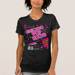 Electro t-shirt do rosa dos doces de rochas do pop