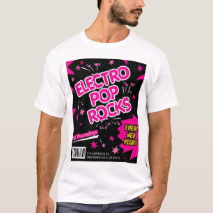 Electro t-shirt do rosa dos doces de rochas do pop