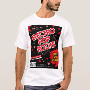 Electro t-shirt do vermelho dos doces de rochas do