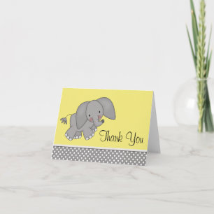 Elefante Amarelo Bonito Obrigado Cartões