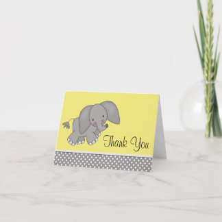 Elefante Amarelo Bonito Obrigado Cartões