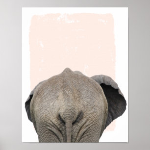 Elefante atrás da impressão de berçário