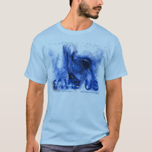 elefante azul com t/rasgão SAVE t-shirt dos EUA