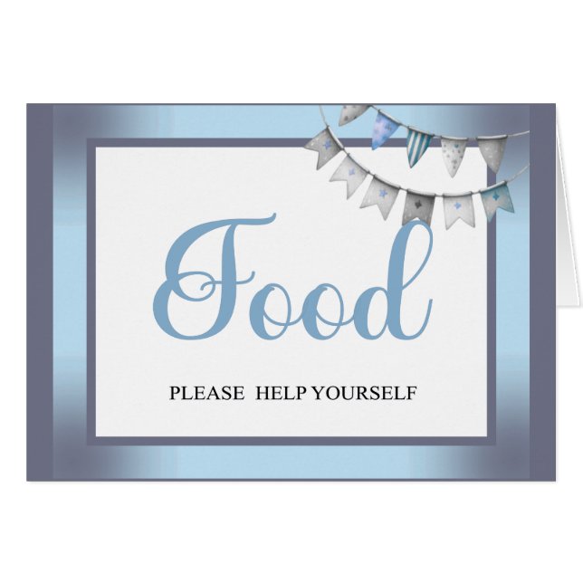 Elefante Azul Cutie - Pequeno Cartão de Comida de  (Frente horizontal)