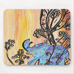 Elefante azul pequeno Mousepad
